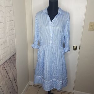 ECI Pinstripe Long Sleeve Modest Dress Size 16